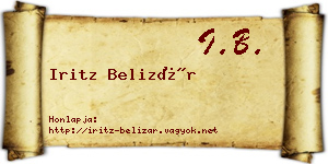 Iritz Belizár névjegykártya